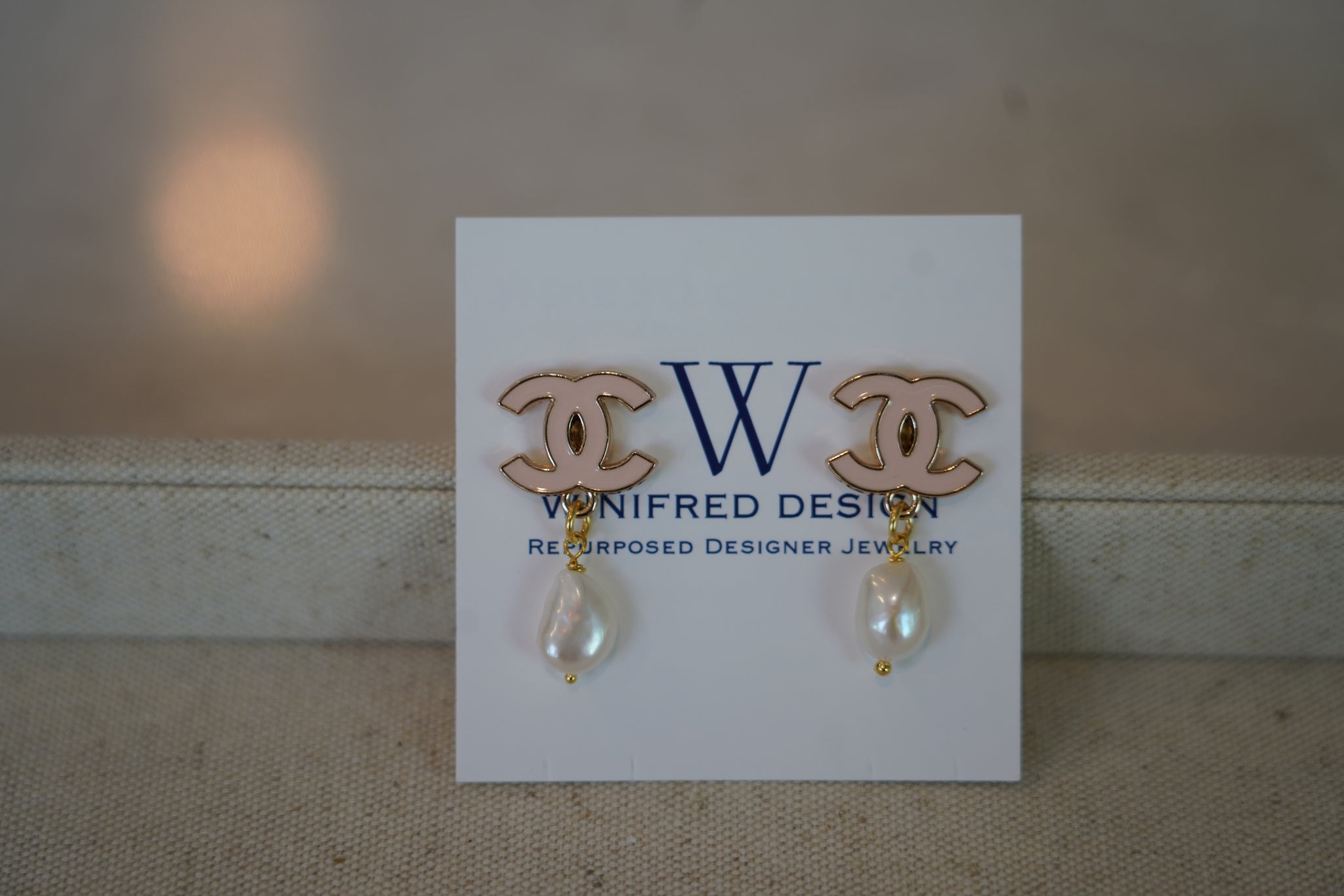 Winifred Design Authentic Repurposed Designer CC Earrings No. 50