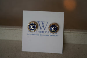 Winifred Design Authentic Repurposed Designer CC Earrings No. 51