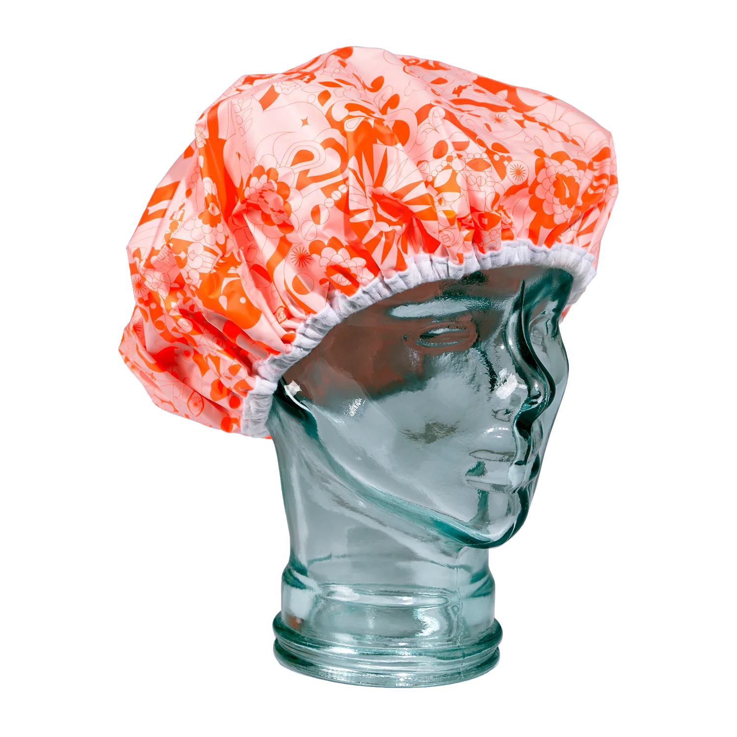 Amika Pink Signature Print Shower Cap Spalon Montage